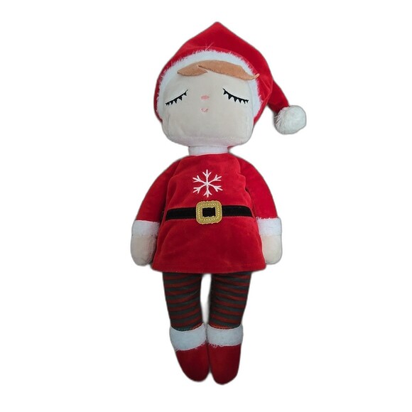 MeToo Other - MeToo Sleeping Angela Red Christmas Dress Santa Hat Plush Doll 14” Kids Toys
